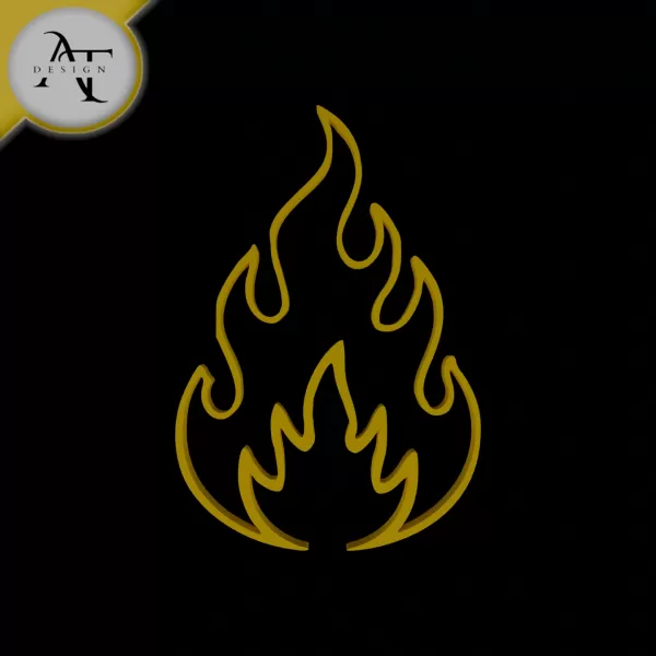 Simple Flame Symbol - 2D Art - Model preview 1