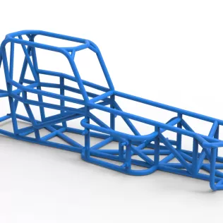 Frame of Vintage Supermodified stock car Version 3 Scale 1:25 - Model thumbnail 16