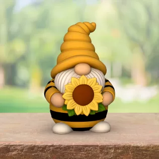 Bee Gnome Figures, 3 pcs. Spring Gnome, Bumble Bee HoneyComb - Model thumbnail 1