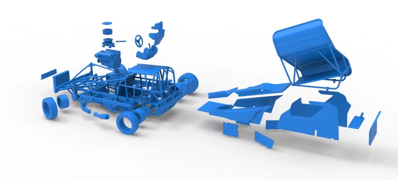 BriSCA Formula 1 Stock Car for Dirt while turning V2 Scale 1:25 - Model preview 29