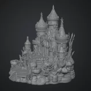 Coral Kingdom Fantasy Castle STL File for 3D Print - Model thumbnail 16