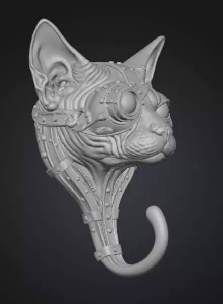 Steampunk Sphynx Hook - Model preview 5
