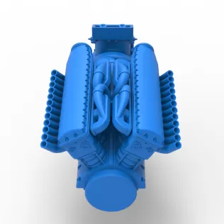 Engine V12 of Vintage Dragster Version 2 Scale 1:25 - Model thumbnail 13