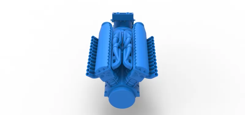 Engine V12 of Vintage Dragster Version 2 Scale 1:25 - Model preview 13