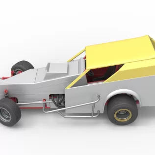 Vintage Dirt Modified stock car V7 while turning Scale 1:25 - Model thumbnail 10