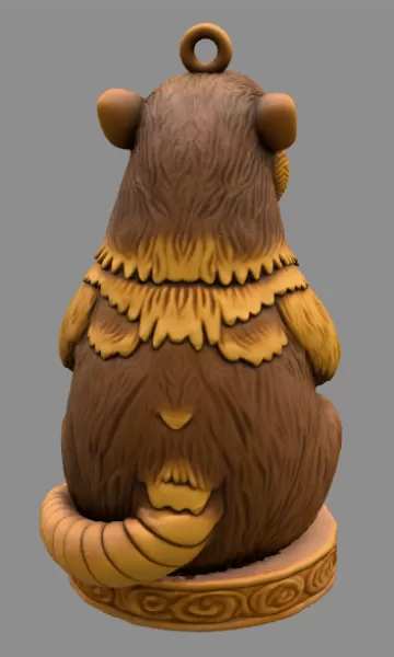 Cute Anteater STL File – 3D Printable Valentine Figurine - Model preview 4