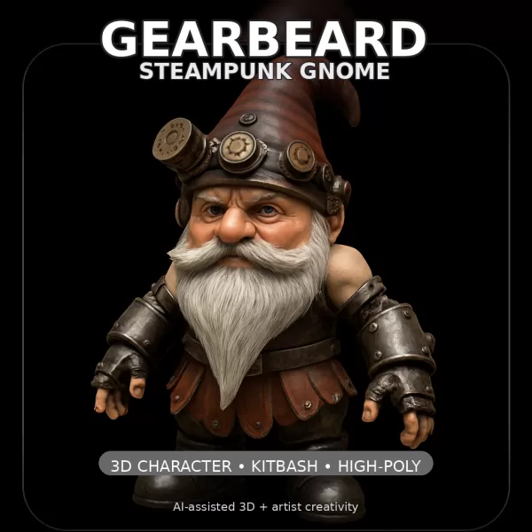 Forgefolk Guardians – High-Poly Dwarf & Gnome Character Pack (5 - Model preview 2