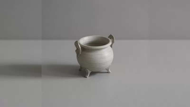 Witch Horned Cauldron - Mystic Candle Holder - Model preview 6