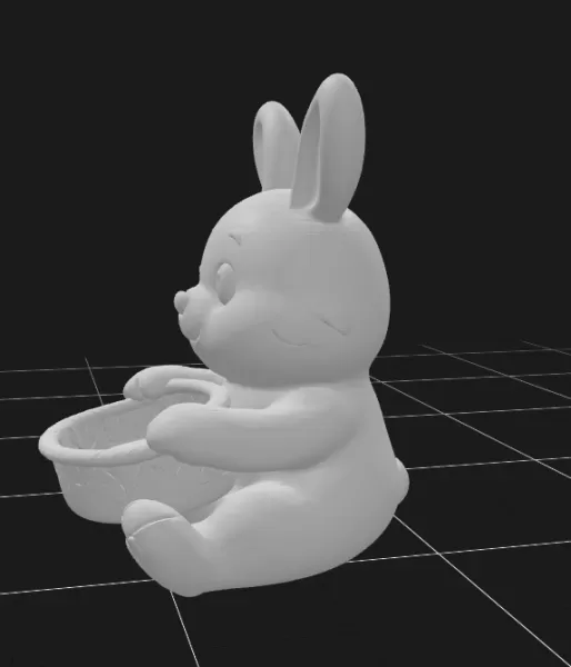 Bunny Holding a Gift Basket - Model preview 3
