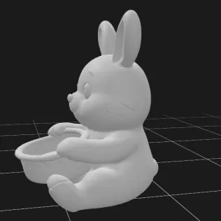 Bunny Holding a Gift Basket - Model thumbnail 3