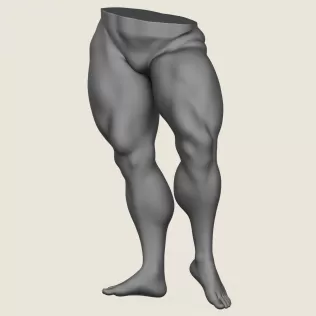 Muscular Man Leg Pose 05 - Model thumbnail 2