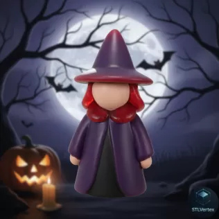Chibi Witch 3D Printed Mold (STL)