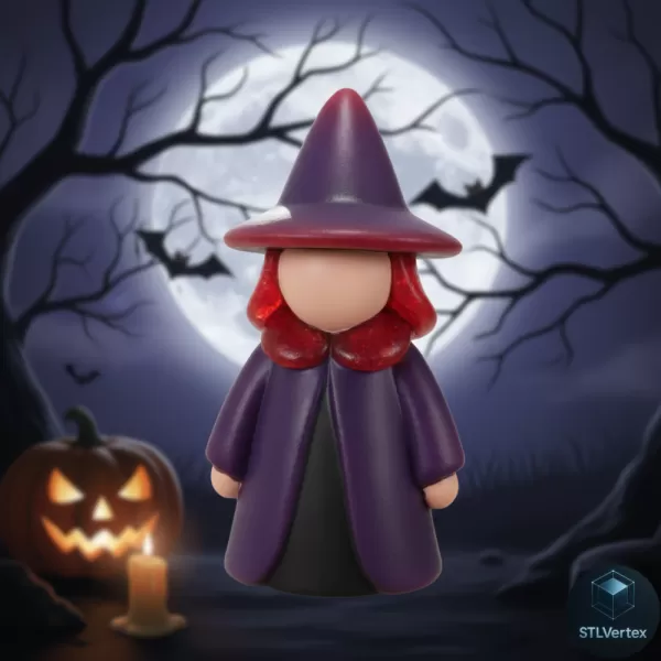 Chibi Witch 3D Printed Mold (STL) - Model preview 1