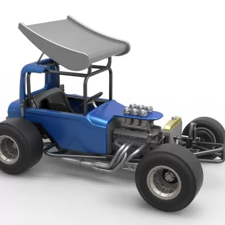 Vintage Winged Supermodified stock car Version 2 Scale 1:25 - Model thumbnail 24