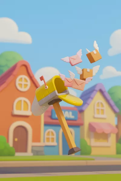 butterfly net with Flying Mailbox - Model preview 2