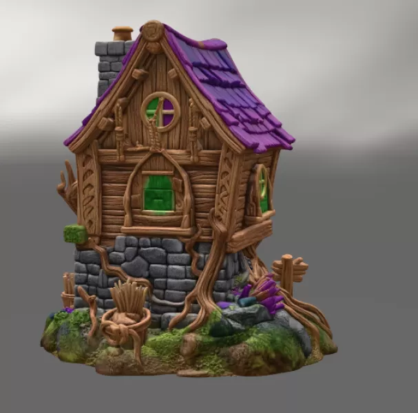 Enchanted Vineyard Cottage STL File for 3D Print - Model preview 5