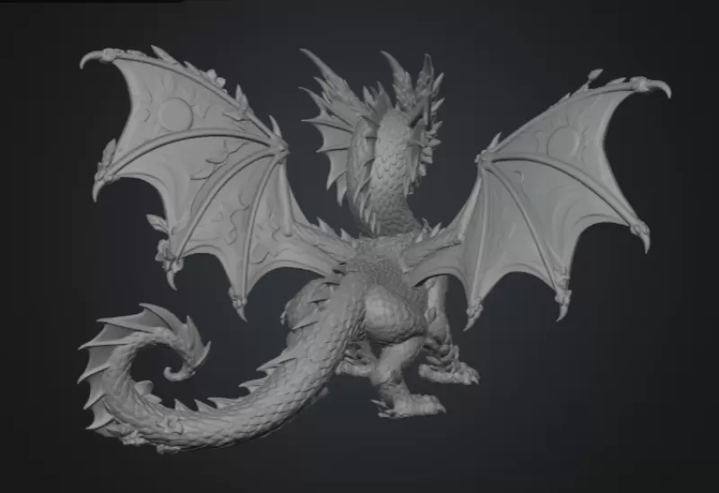 Summer Bloom Dragon STL File for 3D Print - Model preview 14