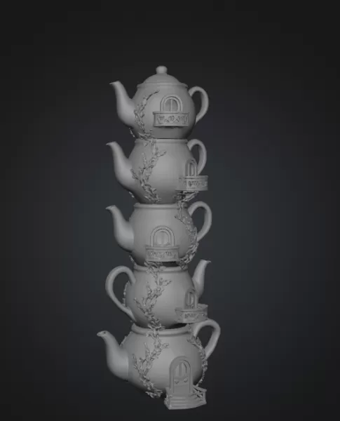 Enchanted Teapot Tower STL File for 3D Printing - Model preview 10