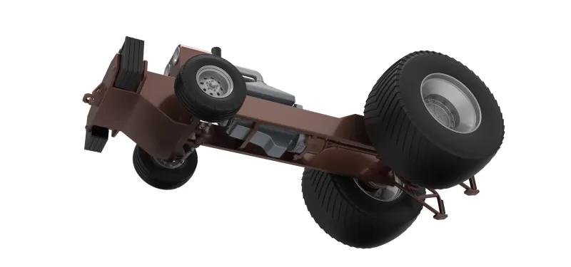 Pro Stock Pulling Tractor Base Scale 1:25 - Model preview 3