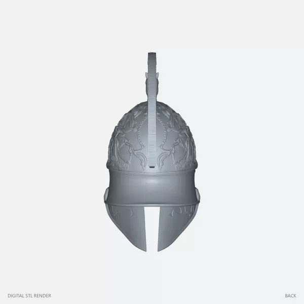 Ornate Horse-Crest Helmet Miniature - 100 mm STL - Model preview 4