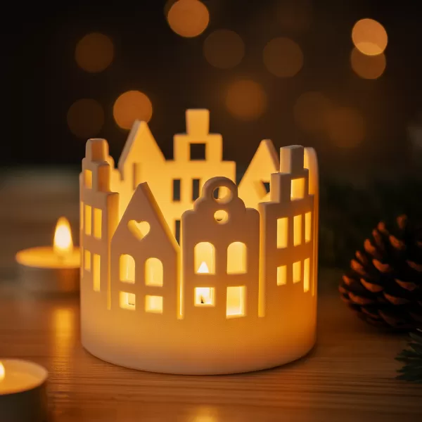 Christmas Village Candle Holder | Cozy Christmas Houses - Model preview 9