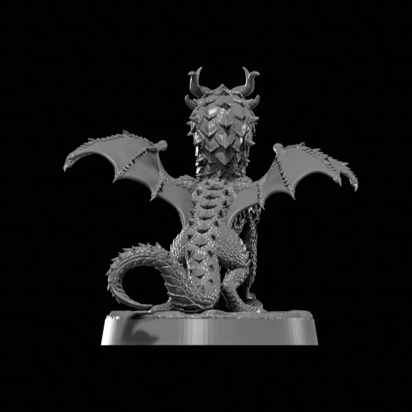 Baby Dragon stl file 3d printing, 3d print file, miniature - Model preview 4