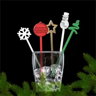 5 pcs. Christmas Drink Stirrers, Mini Bundle Party Decoration - Model thumbnail 2