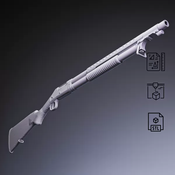 M1897 Pump-Action Shotgun - Model preview 1