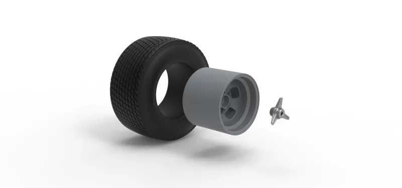 Rear wheel of Vintage Champ car Scale 1:25 - Model preview 9