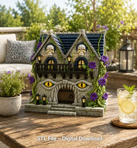 Cursed Watcher Manor STL File for 3D Print - Model preview 1