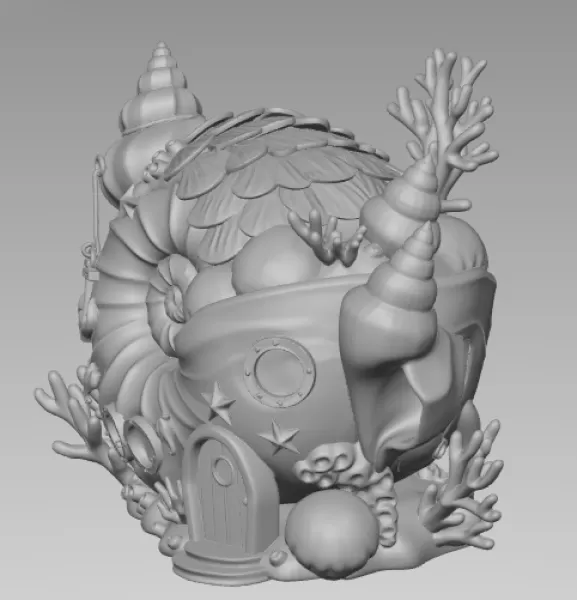 Ocean Shell House – STL File for 3D Printing - Model preview 5