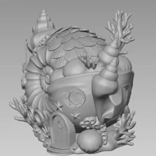Ocean Shell House – STL File for 3D Printing - Model thumbnail 5