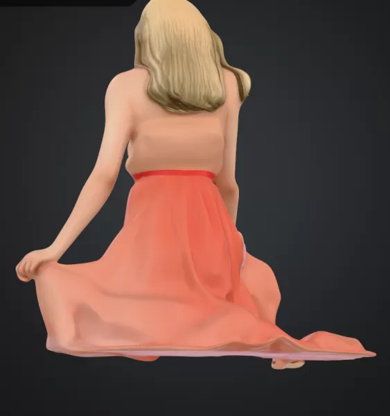 frau am strand schauend - Model preview 1
