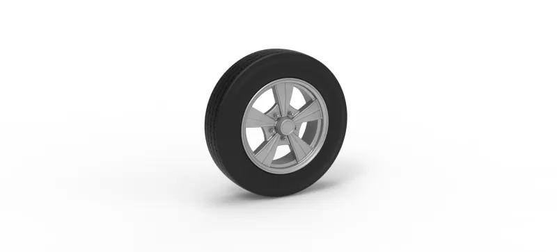 Front wheel of old school dragster Version 8 Scale 1:25 - Model preview 1