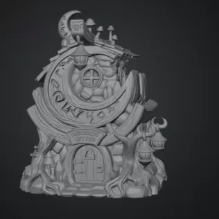 Moonlit Mystic Cottage STL File for 3D Print - Model thumbnail 13