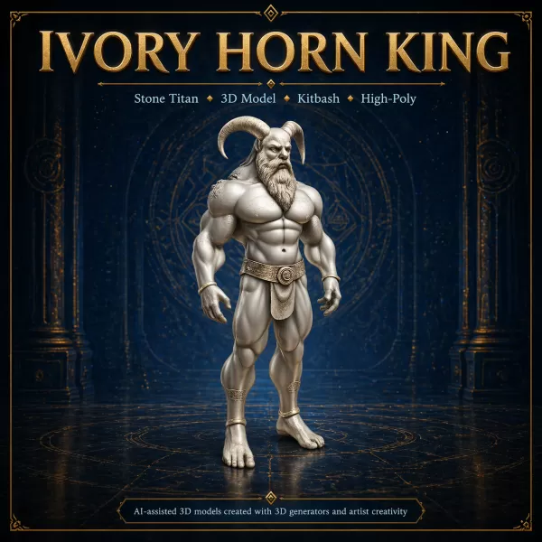 Mythic Horned Guardians – Fantasy Character Collection Kitbash - Model preview 6