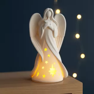 Angel Candle Holder | Christmas Guardian Angel Figurine | Lucky - Model thumbnail 5