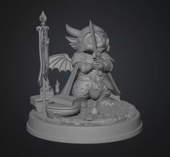 Holy Knight Dragon STL File for 3D print - Model preview 13