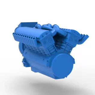 Engine V12 of Vintage Dragster Version 2 Scale 1:25 - Model thumbnail 11