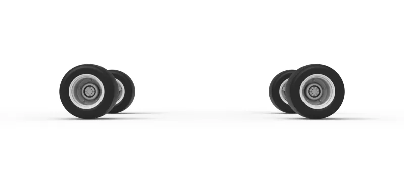 Wheel Set of Vintage Asphalt Modified stock car Scale 1:25 - Model preview 4