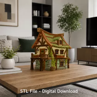 Enchanted Harvest Cottage STL File for 3D Print - Model thumbnail 2