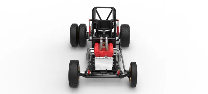 Vintage Dirt Supermodified stock car Base Version 2 Scale 1:25 - Model preview 8