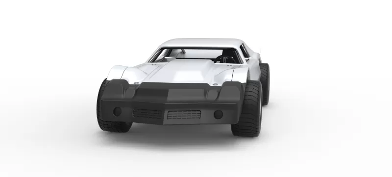 Vintage Dirt late model Race car Version 3 Scale 1:25 - Model preview 5