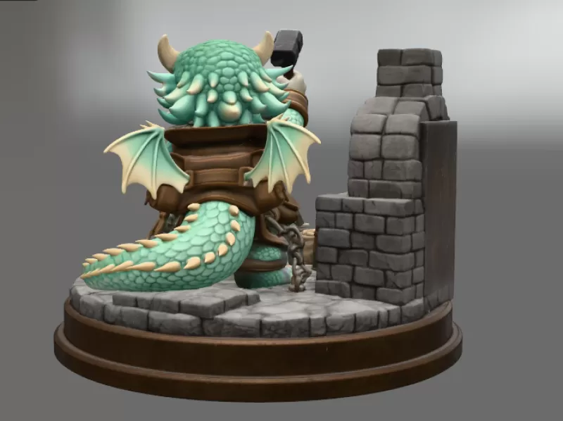 Blacksmith Dragon STL File for 3D Print - Model preview 5