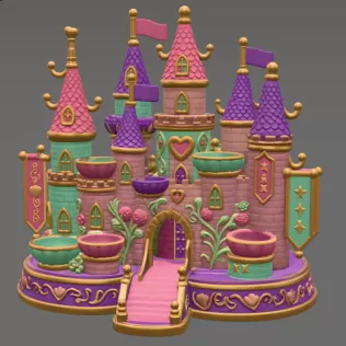 Princess Castle Organizer STL File for 3D Print - Model thumbnail 8
