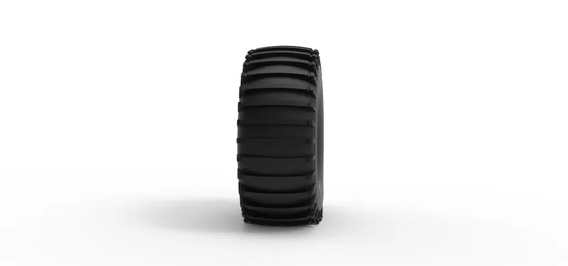 Trom tire 1 deflated Scale 1:25 - Model preview 3