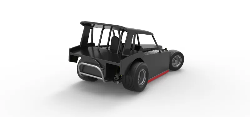 Vintage Dirt Modified stock car V6 while turning Scale 1:25 - Model preview 18