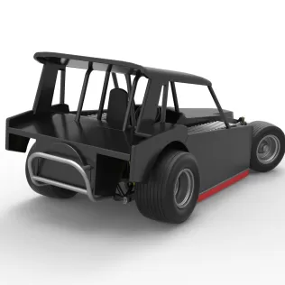 Vintage Dirt Modified stock car V6 while turning Scale 1:25 - Model thumbnail 18