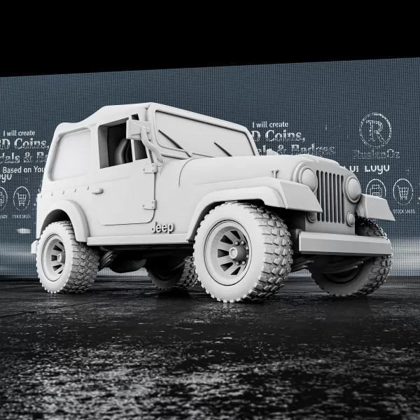 Jeep CJ7 – 3D Printable Model - Model preview 2