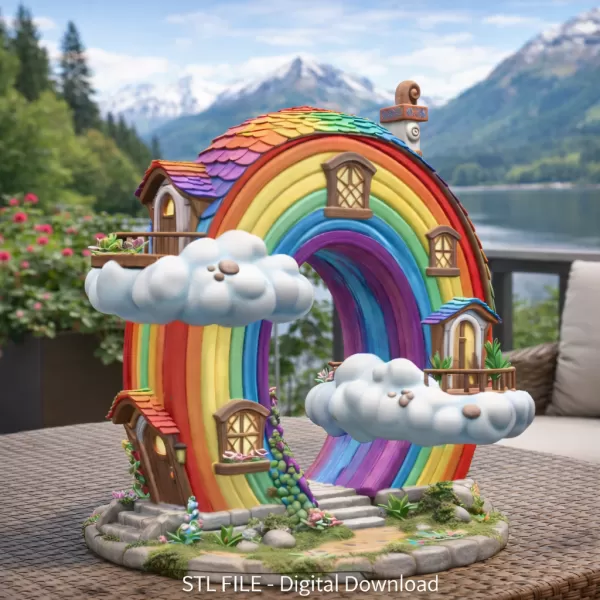 Rainbow Fantasy House STL File for 3D Printing - Model preview 1